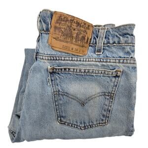 Vintage LEVI'S 597 90s 100% Cotton Relaxed Fit Straight Leg Jeans - W34 L30 (29)